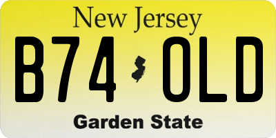 NJ license plate B74OLD