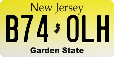 NJ license plate B74OLH