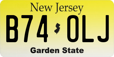 NJ license plate B74OLJ