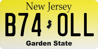 NJ license plate B74OLL