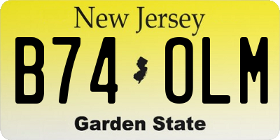NJ license plate B74OLM
