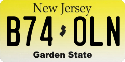NJ license plate B74OLN