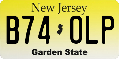 NJ license plate B74OLP