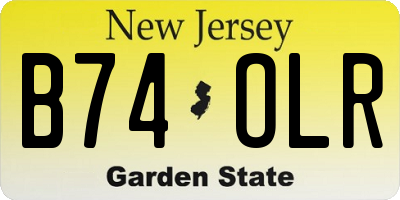 NJ license plate B74OLR
