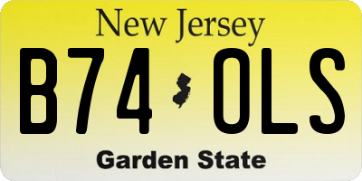 NJ license plate B74OLS