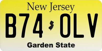 NJ license plate B74OLV