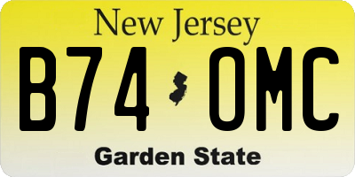 NJ license plate B74OMC