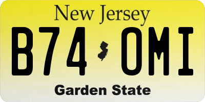 NJ license plate B74OMI