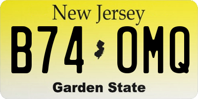 NJ license plate B74OMQ