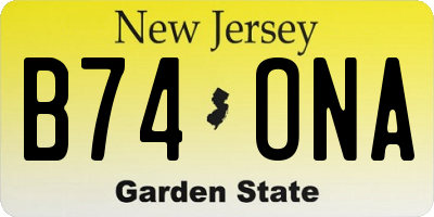 NJ license plate B74ONA