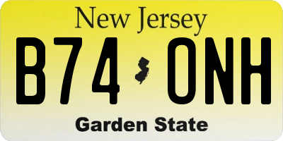 NJ license plate B74ONH