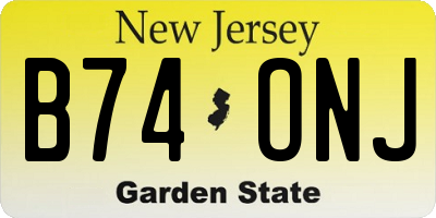 NJ license plate B74ONJ