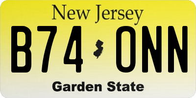 NJ license plate B74ONN
