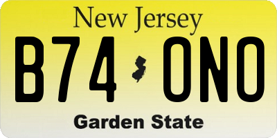 NJ license plate B74ONO