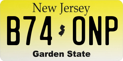 NJ license plate B74ONP