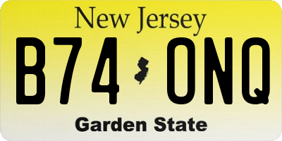 NJ license plate B74ONQ