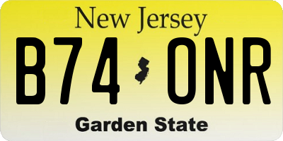 NJ license plate B74ONR
