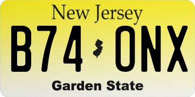 NJ license plate B74ONX