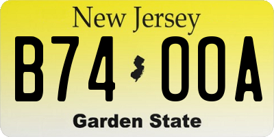 NJ license plate B74OOA