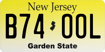 NJ license plate B74OOL
