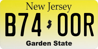 NJ license plate B74OOR