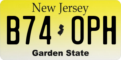 NJ license plate B74OPH