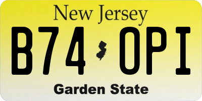 NJ license plate B74OPI