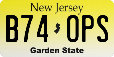 NJ license plate B74OPS