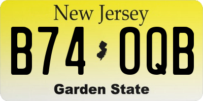 NJ license plate B74OQB