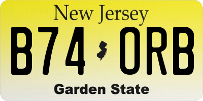 NJ license plate B74ORB