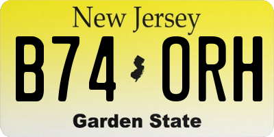 NJ license plate B74ORH