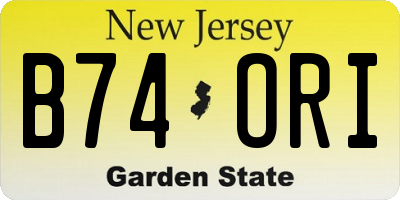 NJ license plate B74ORI
