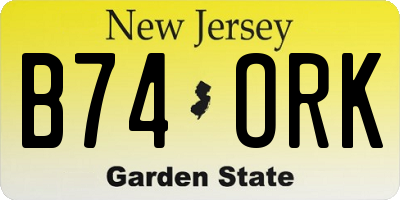 NJ license plate B74ORK