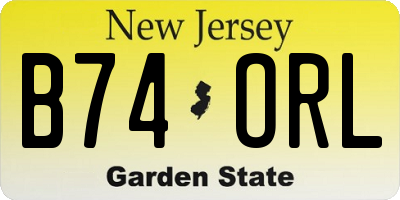NJ license plate B74ORL