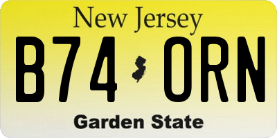 NJ license plate B74ORN