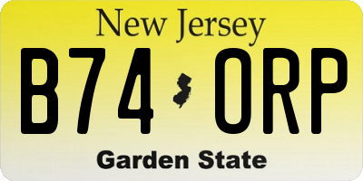 NJ license plate B74ORP