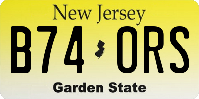 NJ license plate B74ORS