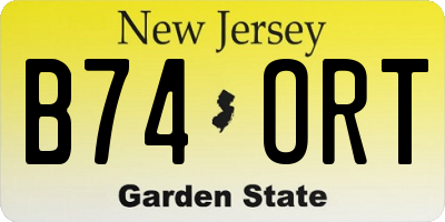 NJ license plate B74ORT