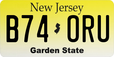 NJ license plate B74ORU