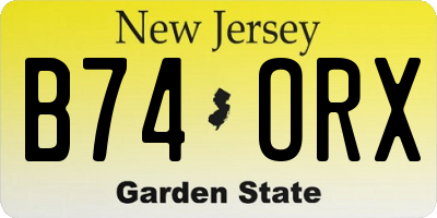 NJ license plate B74ORX