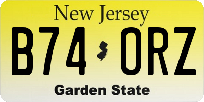 NJ license plate B74ORZ