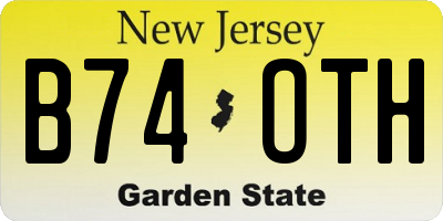 NJ license plate B74OTH