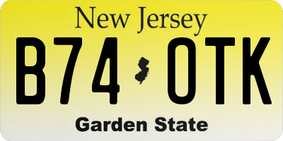 NJ license plate B74OTK
