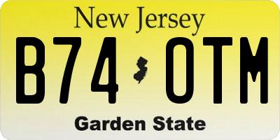 NJ license plate B74OTM