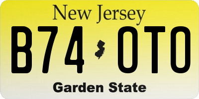NJ license plate B74OTO