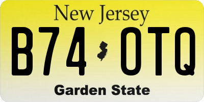 NJ license plate B74OTQ