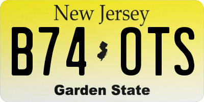 NJ license plate B74OTS