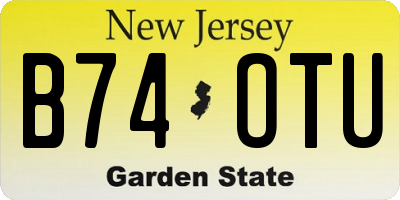 NJ license plate B74OTU