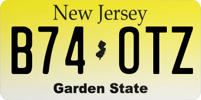 NJ license plate B74OTZ