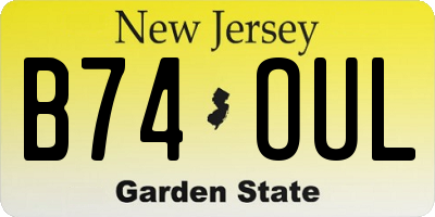 NJ license plate B74OUL